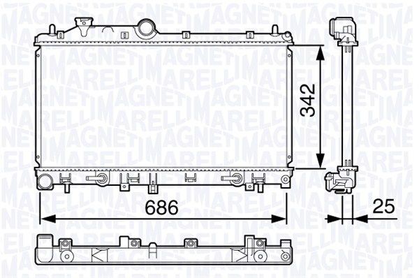 MAGNETI MARELLI Радиатор, охлаждение двигателя 350213132700